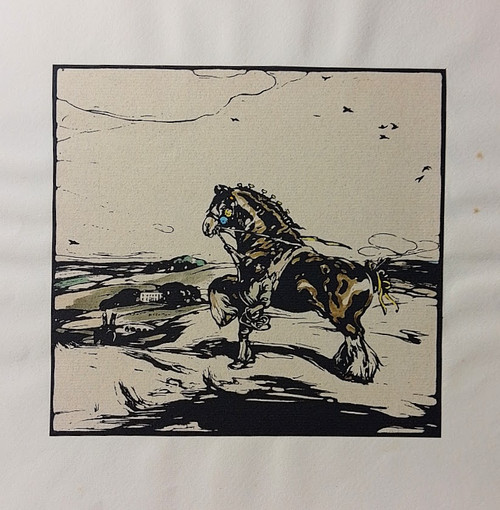 Wood engraved print - "The Shire Horse" by William Nicholson, published 1904