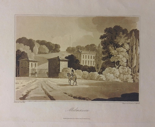 Antique aquatint print - "Malmaison", northern France - published 1803