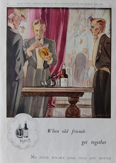 1931 vintage advertisement for Haig whisky - "When old friends get together"