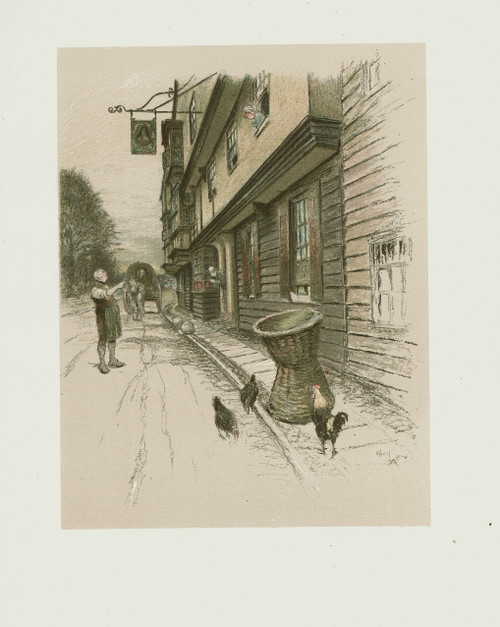 The Kings Head, Chigwell - vintage print (Cecil Aldin), published 1921