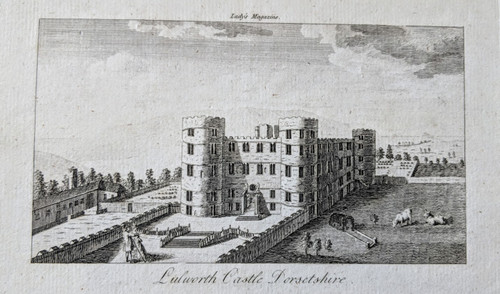 Antique print of Lulworth Castle, Dorsetshire - published 1770