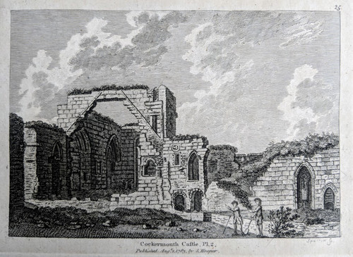 Antique print of Cockermouth Castle, Cumberland - published 1783