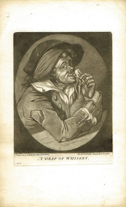 (RARE) antique print - "A Drap of Whiskey" (Robert Dighton), published c 1795