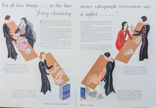 1930 original advertisement:  "IVORY FLAKES" - American Good Housekeeping magazine