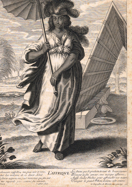 L'AFFRIQUE - rare antique print, published circa 1630