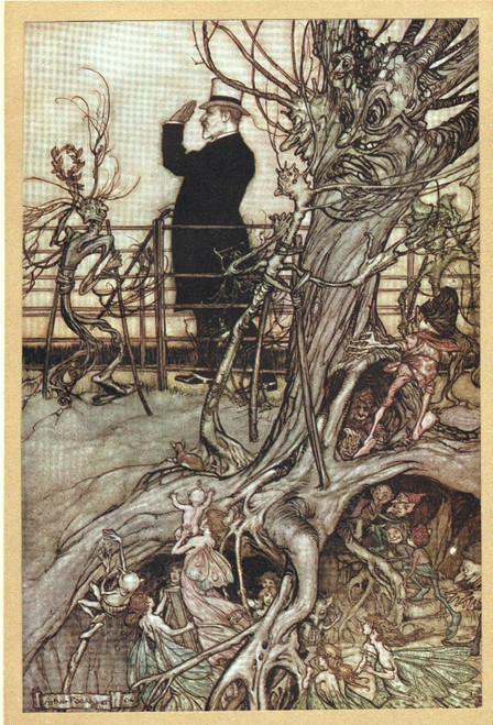 "Kensington Gardens are in London, where the King lives" - Arthur Rackham 1906 vintage print from Peter Pan