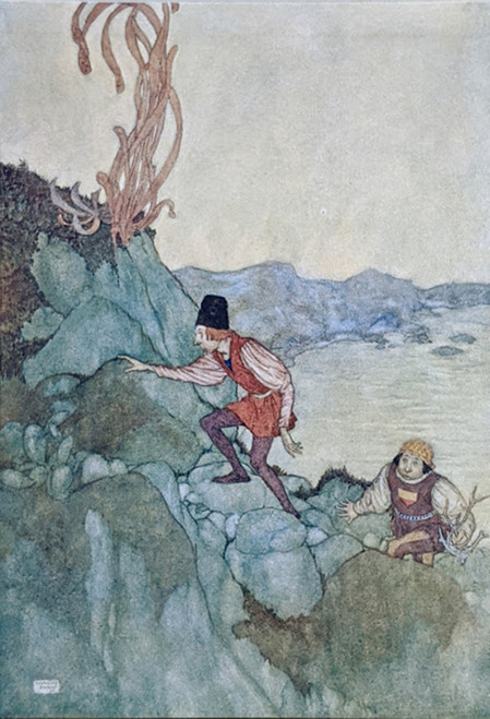 "And were brought moping hither..." (The Tempest) - EDMUND DULAC, vintage print  1908