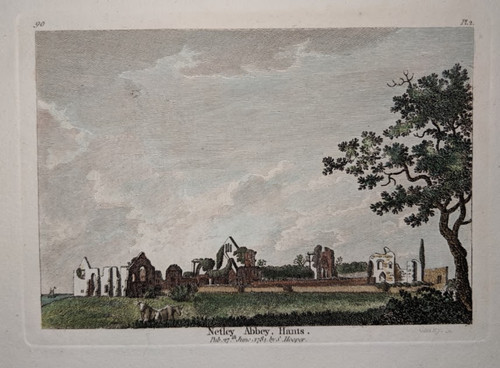 Antique print of Netley Abbey, Hants (Southampton Water) - published 1784