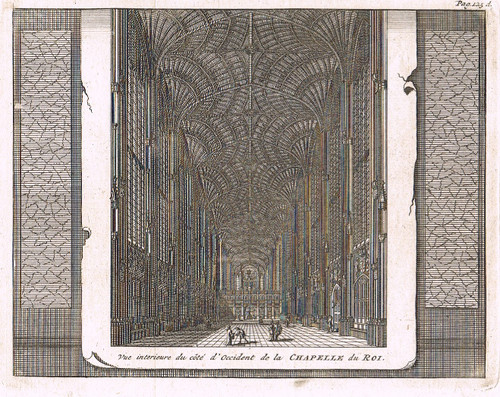 Kings College Chapel, Cambridge - antique print, published 1707