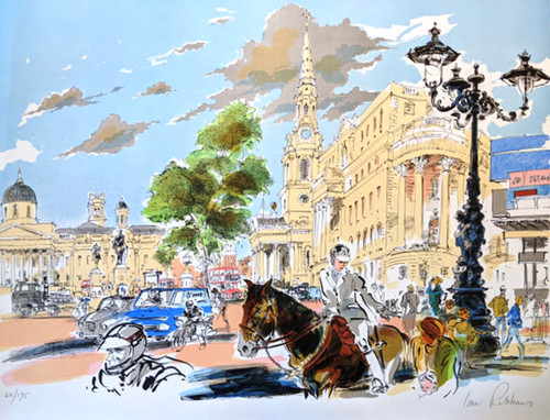 IAN RIBBONS - (signed) limited edition lithograph depicting Trafalgar Square