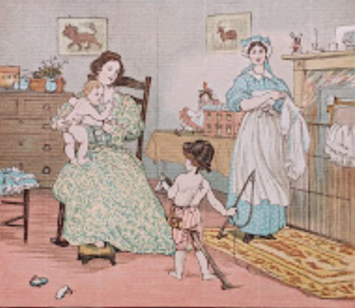"BYE, BABY BUNTING" - (Randolph Caldecott) vintage print, 1882