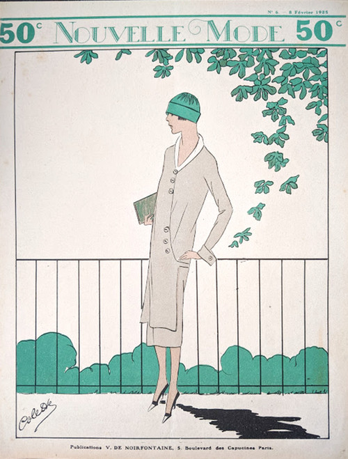 NOW SOLD 'Nouvelle Mode' Original Vintage Magazine Cover published in 1925 Paris 6