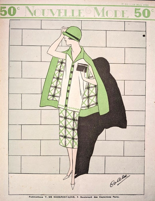 NOW SOLD  -  'Nouvelle Mode' - Original Vintage Magazine Cover published in 1925, Paris -11