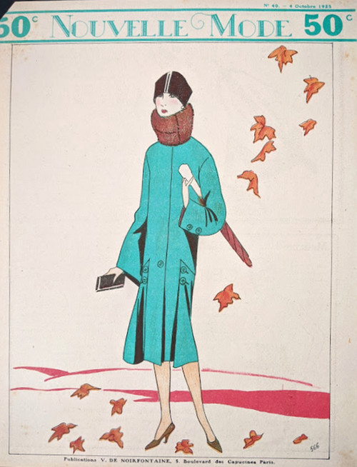 NOW SOLD  -  'Nouvelle Mode' - Original Vintage Magazine Cover published in 1925, Paris - 40