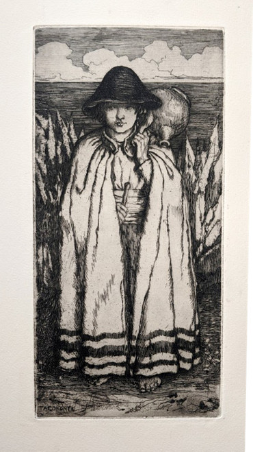 Etching by Amelia Bauerle - "A boy of Teneriffe" (1904)
