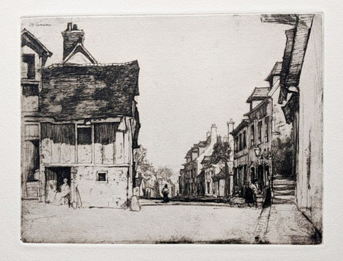 NOW SOLD:    'A Norman Village'  Original etching by D Y Cameron - Published in 1904