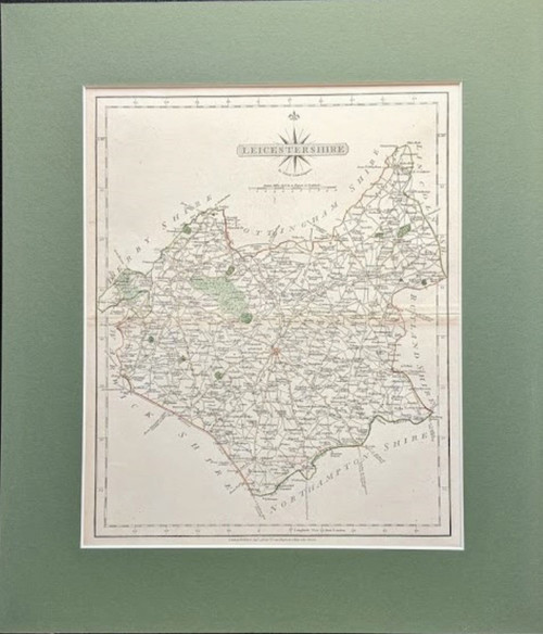 Antique map of Leicestershire published 1787 - cartographer John Cary