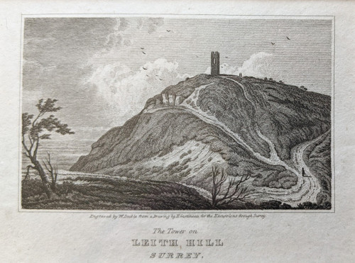 Antique print of the Tower on Leith Hill, Surrey - published 1819