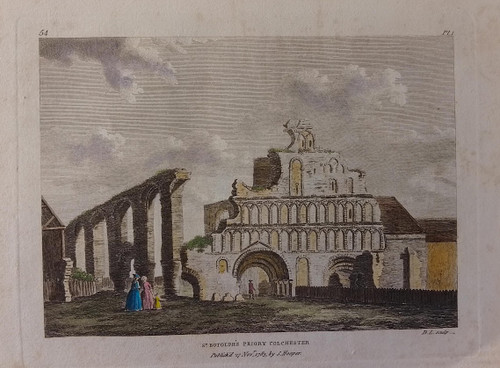 Antique print of St Botolph's Priory, Colchester - published 1783