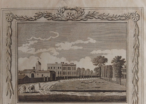 Antique print of the Duke of Chando's Seat, Southgate, Middlesex - published 1784