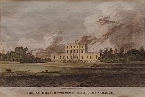 Antique print of Higham Hills, Woodford, Essex - published 1800