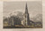 Antique print, c 1800 - 'HIGHAM FERRERS CHURCH AND FREE-SCHOOL, NORTHAMPTONSHIRE'