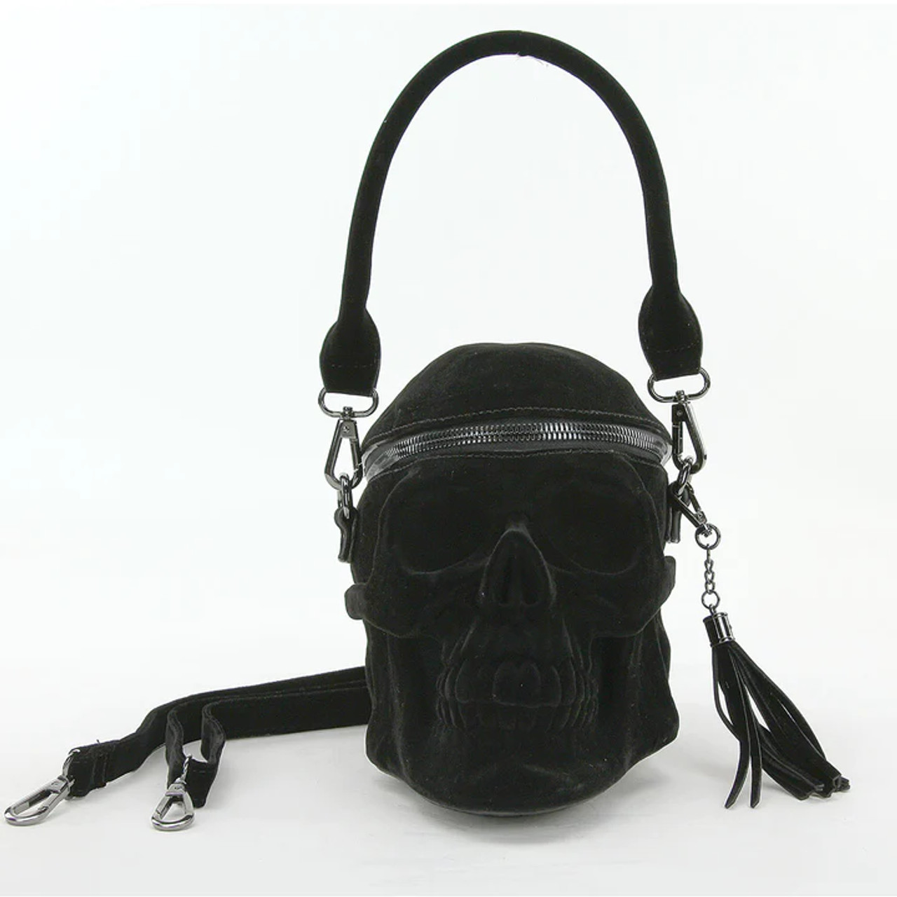 Velvet Party Bag Black Skull