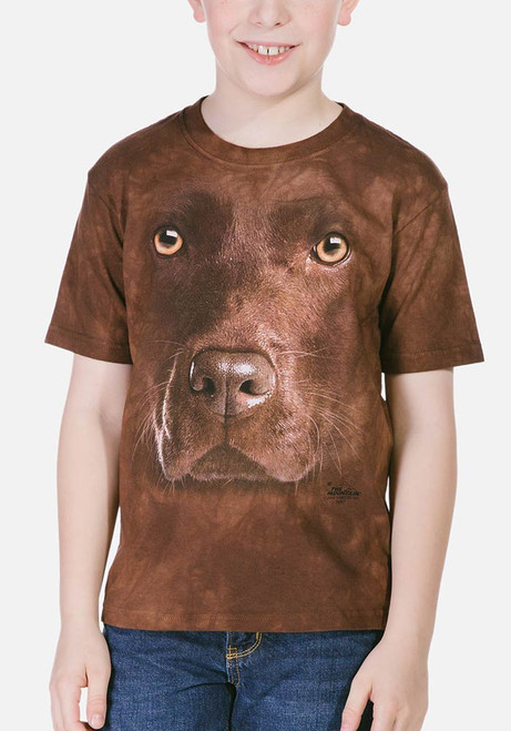 Chocolate Lab Face Child Tee- on model