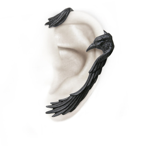 Raven Ear-wing Ear Wrap- on mannequin
