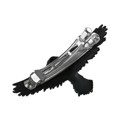 Black Raven Hair Slide- back view