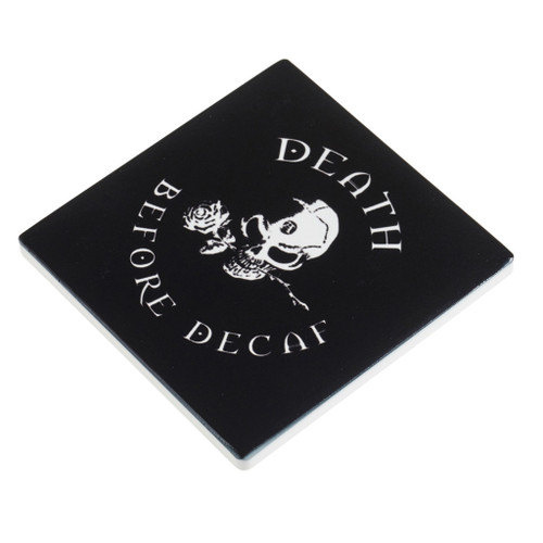 Death Before Decaf Coaster- flat view