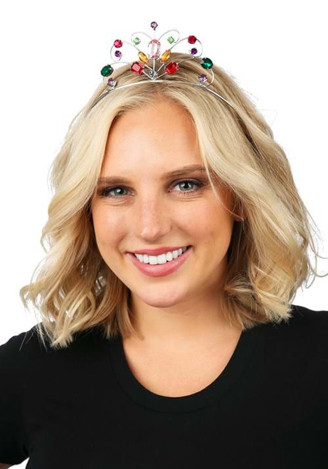 Silver Rainbow Tiara- worn by model