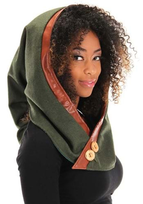 Woodland Elf Plush Hood- worn by adult model