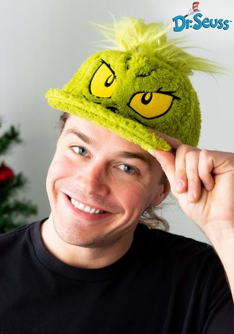 Dr. Seuss- The Grinch Fuzzy Cap- worn by adult male model