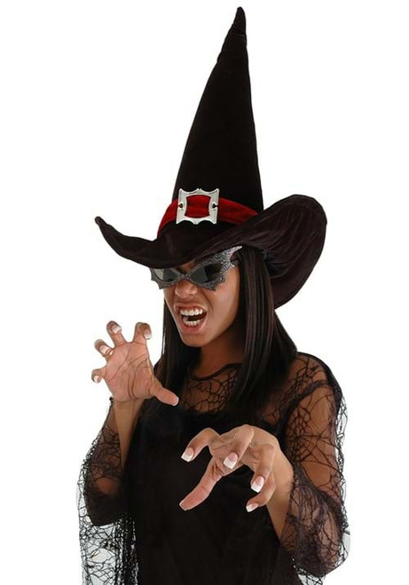 Tall Plush Witch Hat- worn by model