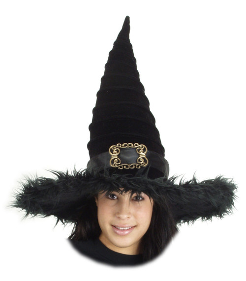 Black Ridged Witch Hat- worn by model