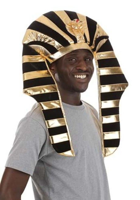 King Tut Plush Hat- worn by male model angled view