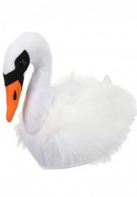 Swan Plush Hat- front view