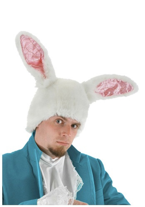 Alice in Wonderland- White Rabbit Ears Hat- worn by model