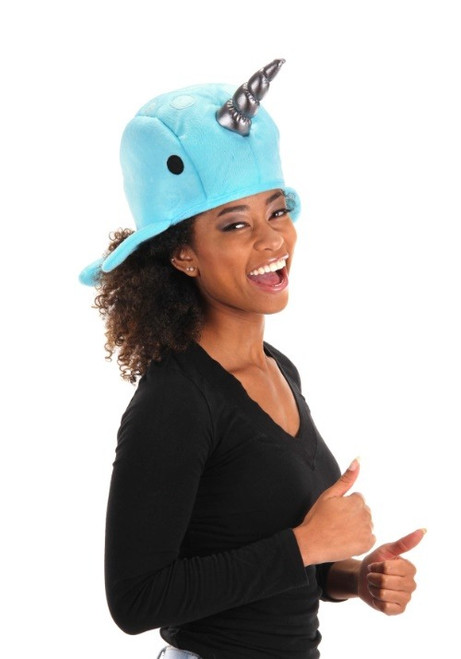Narwhal Quirky Kawaii Hat- worn by adult model
