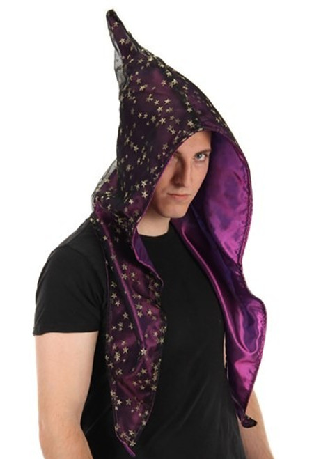 Purple Wizard Alchemy Hood- worn by adult model