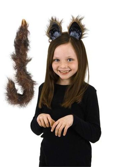 Brown Cat Ears & Tail Kit- worn by child model