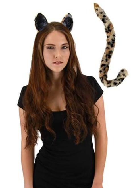 Cheetah Ears & Tail Set- worn by adult model