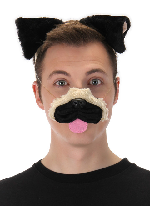 Pug Ears, Nose & Tail Kit- worn by male model