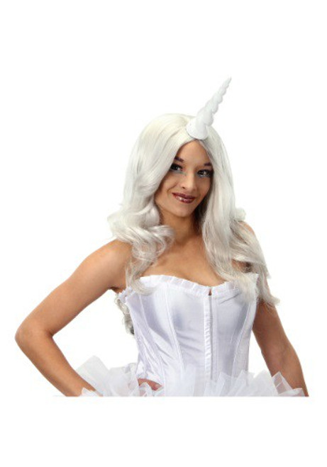 White Unicorn Horn- worn by model