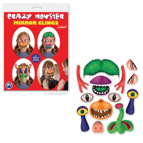 Monster Cling Sticker Set- packing and stickers