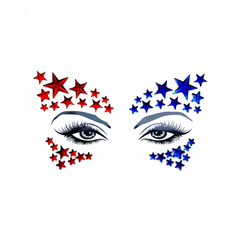 Face Crystals Americana Stars RB