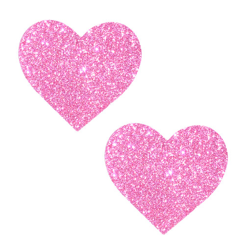 Pasties Heart Pink Glitter
