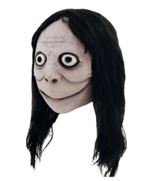 Creepypasta- Momo Mask- angled view