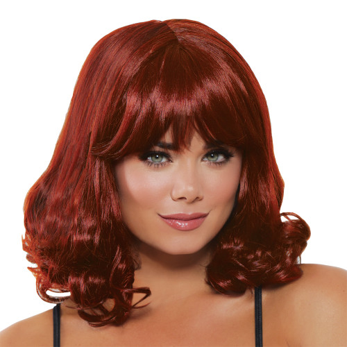 CURLY AUBURN WIG